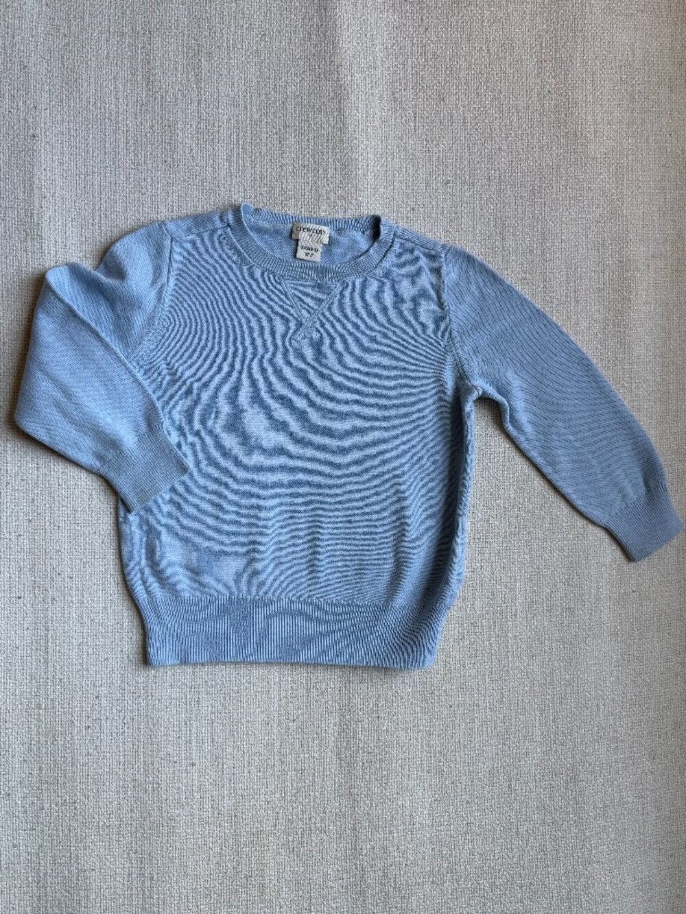 J.Crew Crewcuts Boys Light Blue Cotton Crewneck Sweater 2–3Y